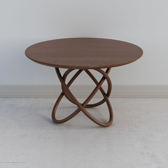 Elegant Woven Round Table 3D model for Creative Spaces