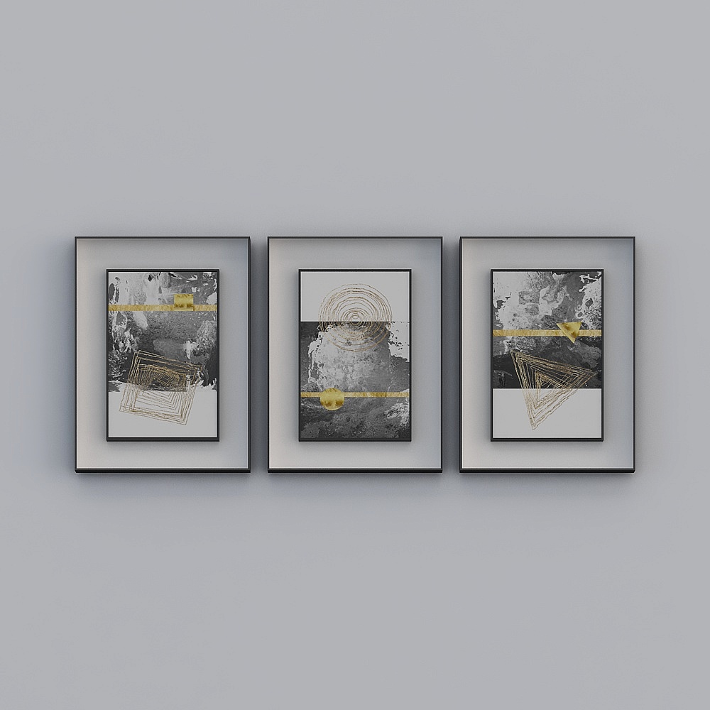 Jane on - Light luxury wind - living room decoration painting - SK-023 - smoke gold