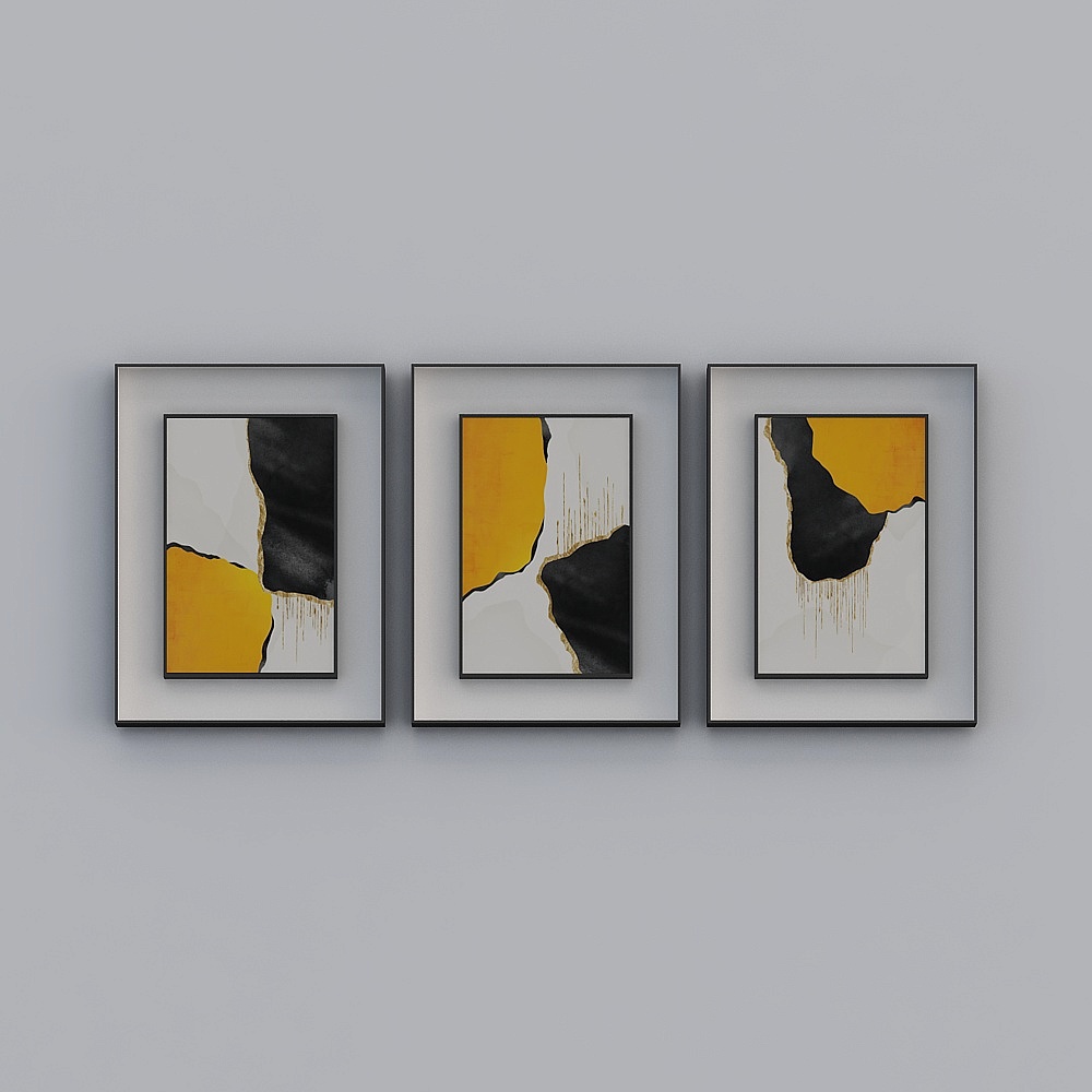 Jane on - Light luxury wind - living room decoration painting - SK-073 - flowing gold magic orange