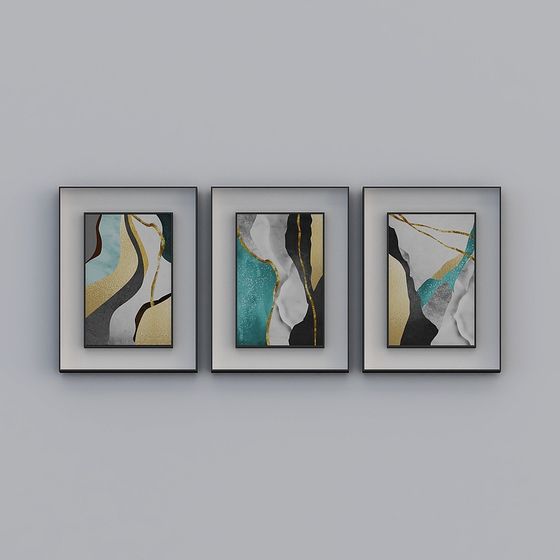 Abstract Frame Series 3D model for Modern Art