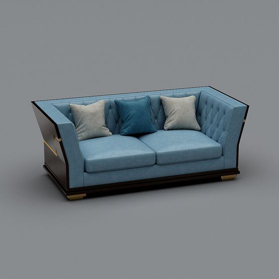 Elegant Low-Polygon Sofa 3D model for Modern Interiors