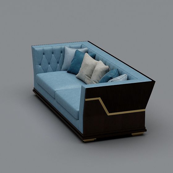 Stylish Low-Polygon Sofa 3D model for Modern Interiors