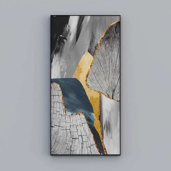 Abstract Crack Painting 3D model for Artistic Spaces