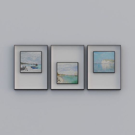Beach Triptych 3D model for Tranquil Interiors