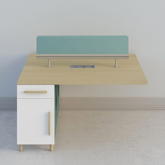 Modern Low-Poly Office Desk 3D model