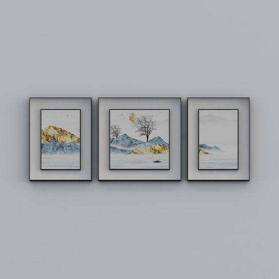 Serene Lake Landscape 3D Model Artwork