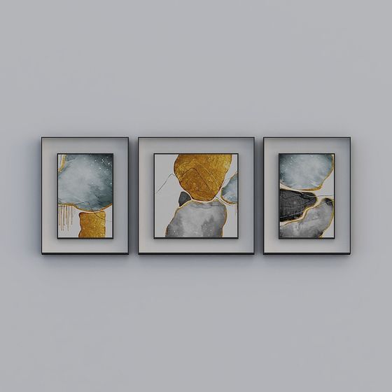Abstract Frame Triptych 3D model