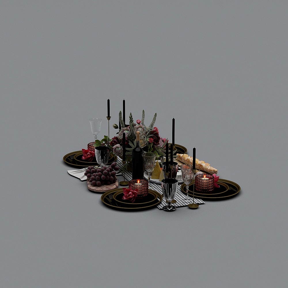 The 3d model of European tableware ID_1076962