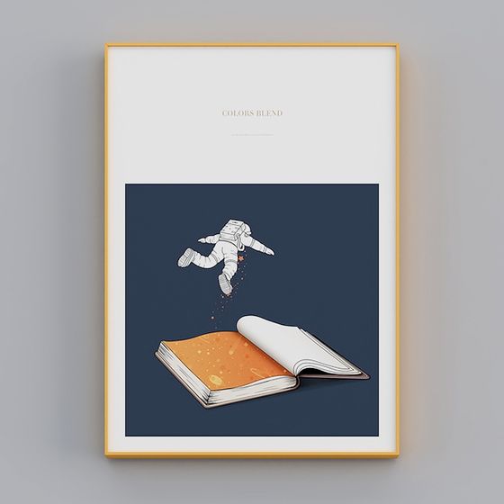 Astronaut Emerging from Book 3D model