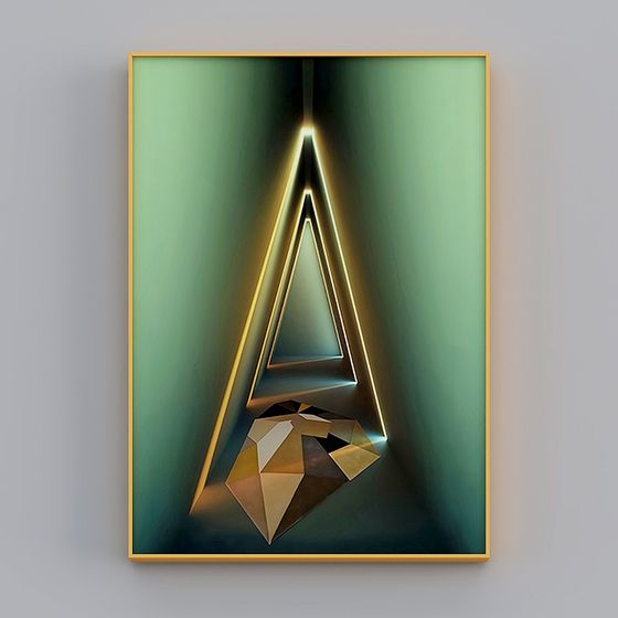 Gem-like Crystal Letter A 3D model