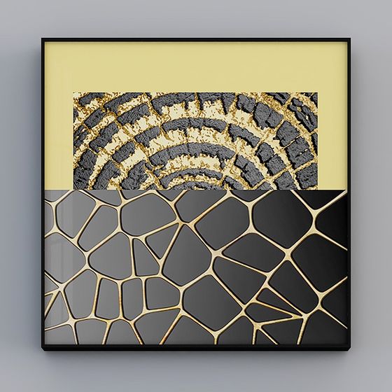 Low Poly Abstract Collage 3D Model for Creative Projects