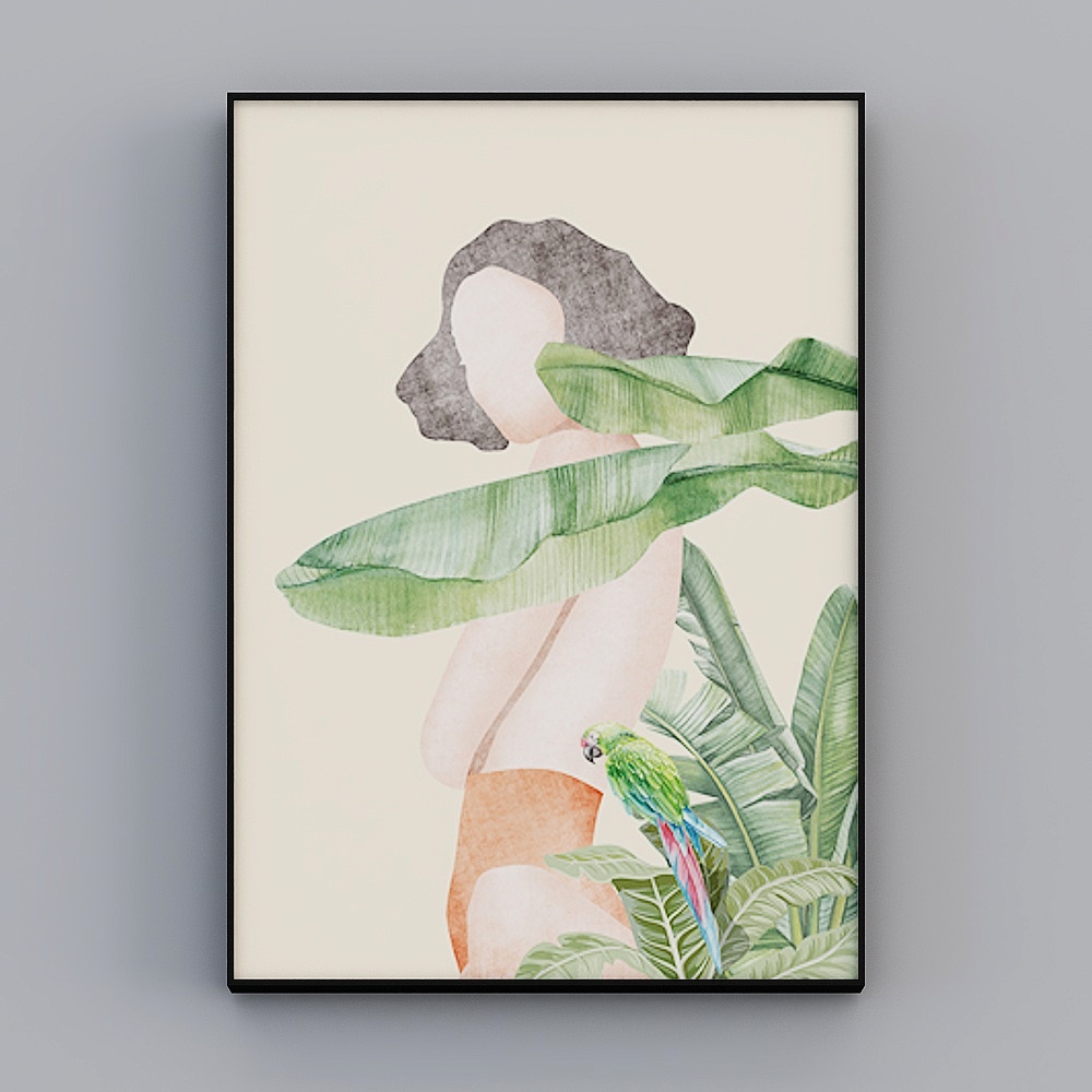 Zoe - Nordic Wind - Living Room Decorative Painting - Modern Maiden I