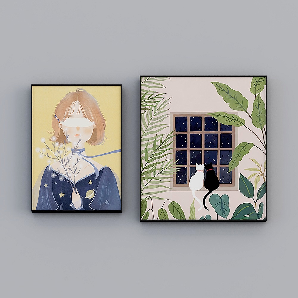 Zoe - Nordic Wind - Living Room Decorative Painting - Modern Girl LN