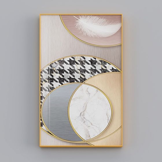 Abstract Art Frame 3D model for Modern Design