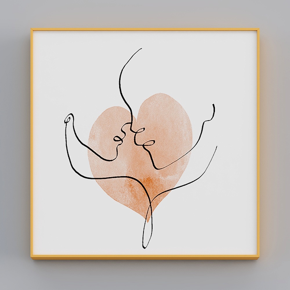 Zoe - Nordic Wind - Sofa Background Decorative Painting - Romantic Couple G