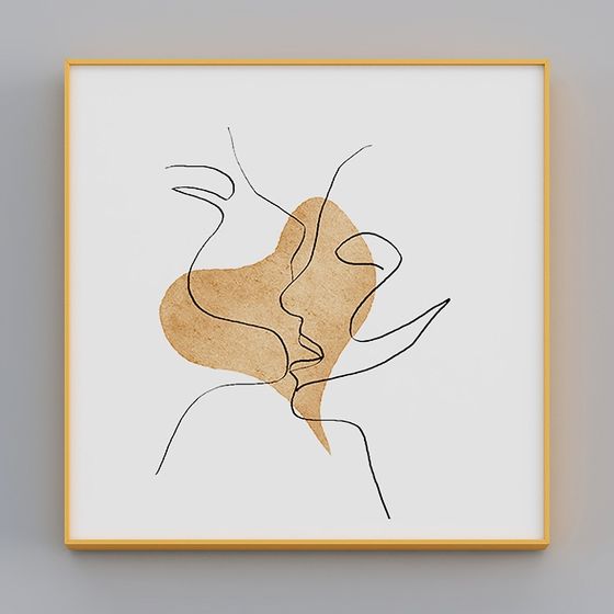 โซอี้ - ลมเหนือ - ภาพวาดประดับพื้นหลังโซฟา - คู่รักโรแมนติก E