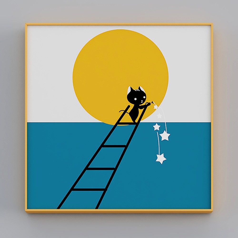 Zhuo Yi - Modern minimalist style - Children's room decorative painting - first dream child fun F