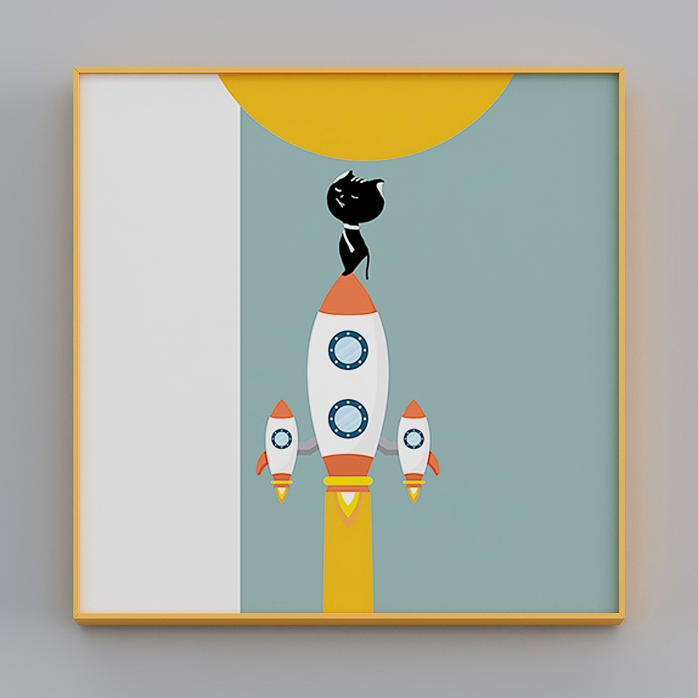 Zhuo Yi - Modern minimalist style - Children's room decorative painting - first dream child fun G