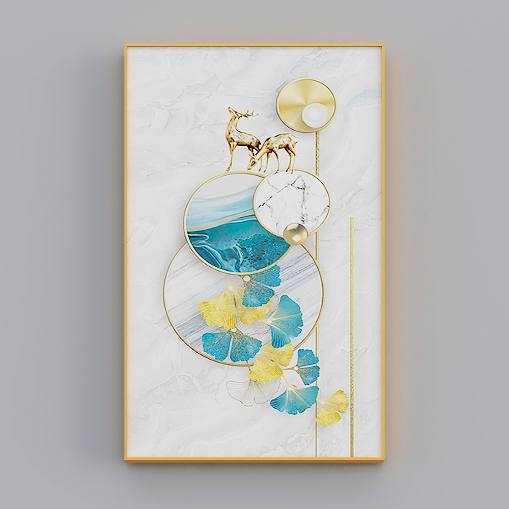 Zhuo Yi - modern light luxury wind - Xuanguan aisle decoration painting - Jin apricot song I