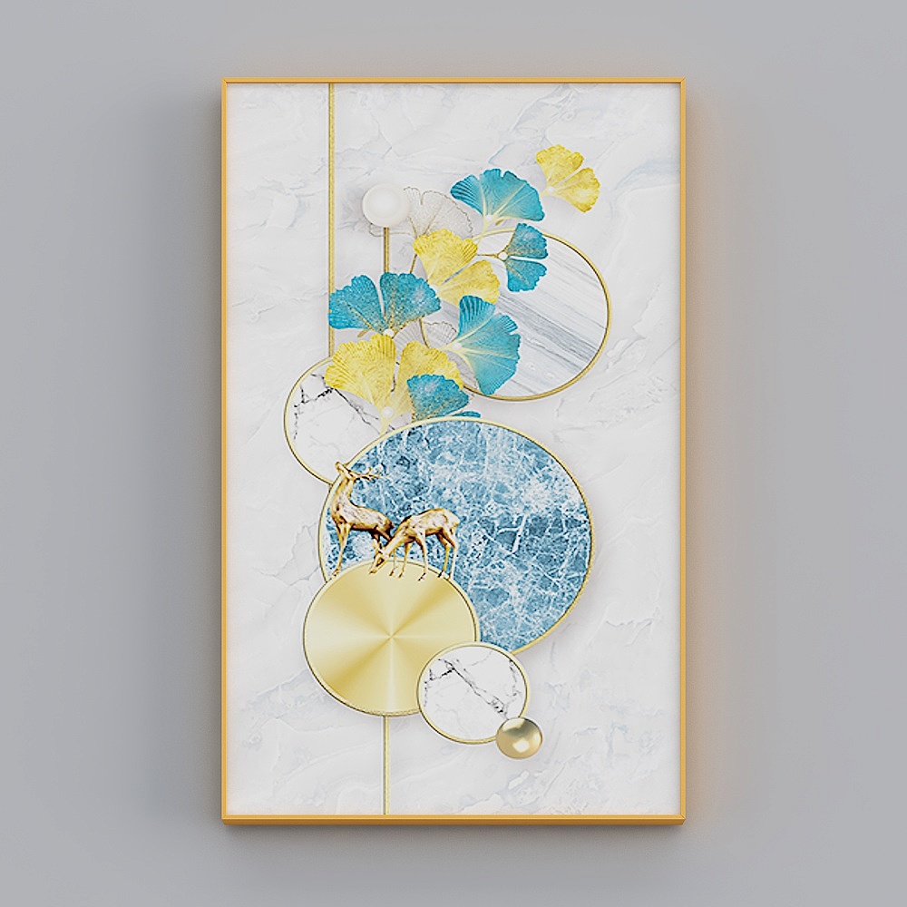 Zhuo Yi - modern light luxury wind - Xuanguan aisle decoration painting - Jin apricot song H