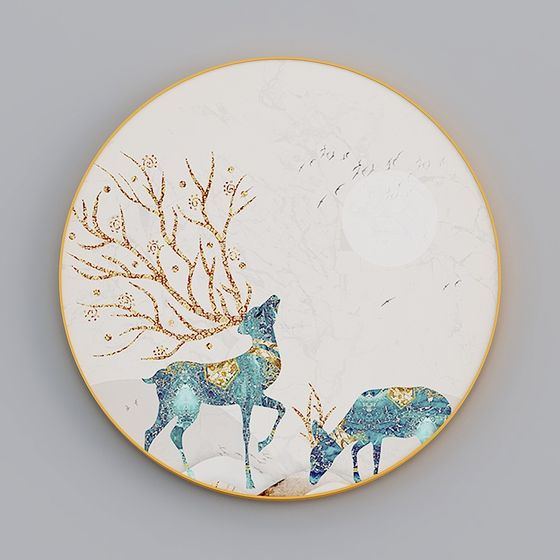 Moonlit Deer Silhouette 3D model