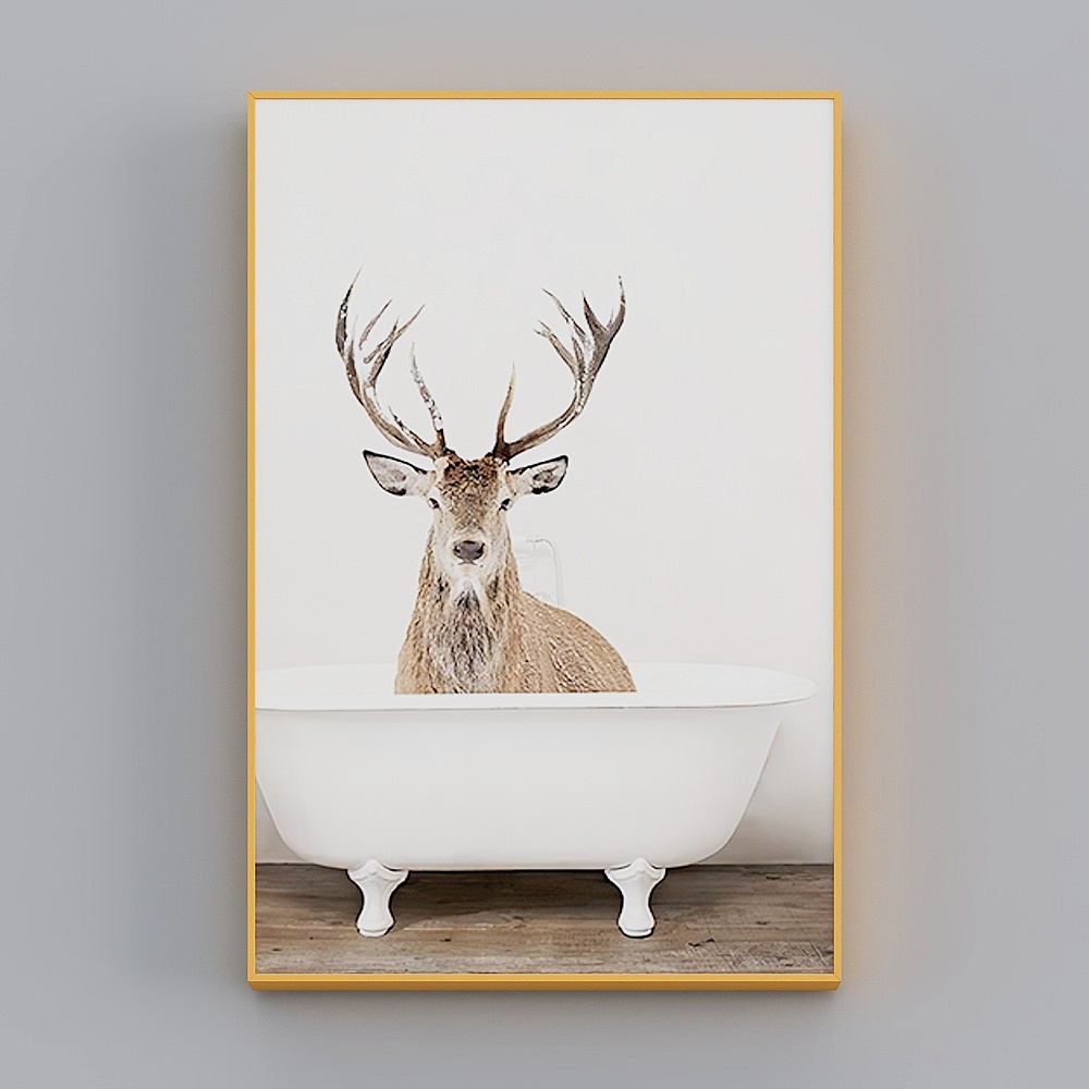 Zoyi - Modern Minimalist Wind - Bathroom Decoration Painting - Animal City H