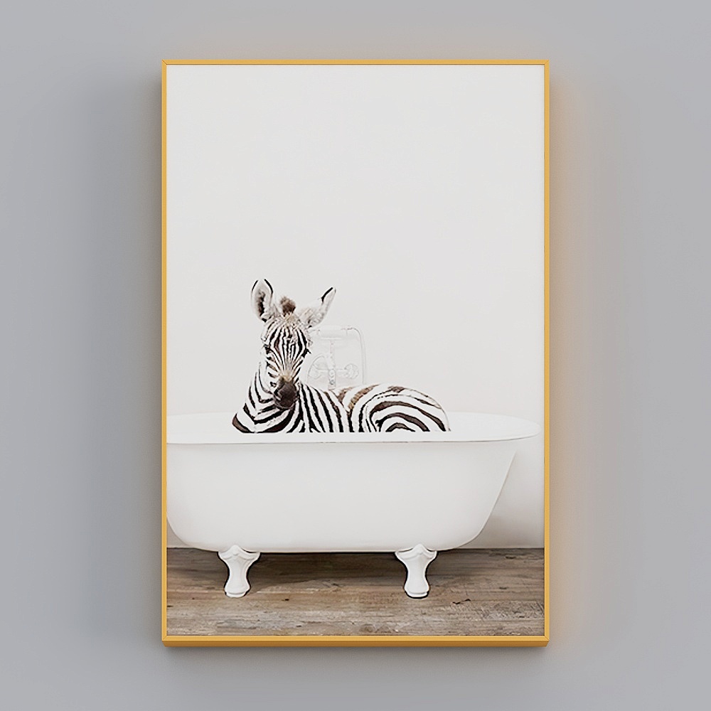Zoyi - Modern Minimalist Wind - Bathroom Decoration Painting - Animal City F