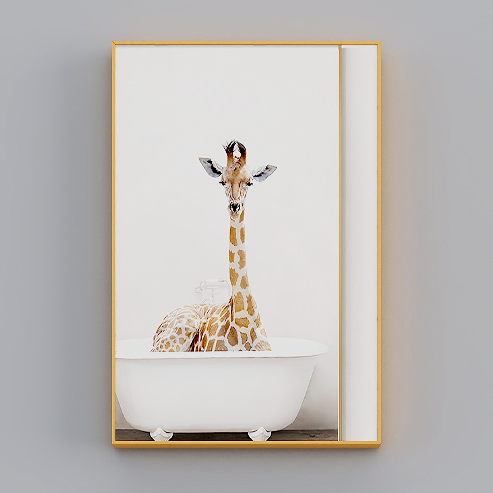 Zoyi - Modern Minimalist Wind - Bathroom Decoration Painting - Animal City B