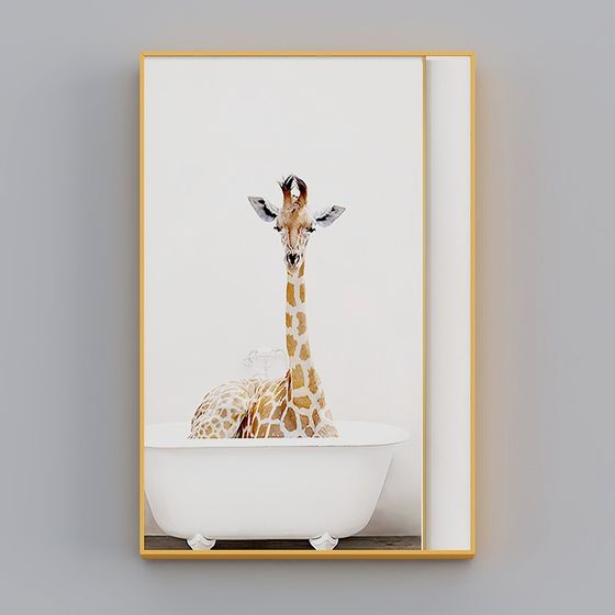 Luxurious Giraffe in Bathtub 3D model