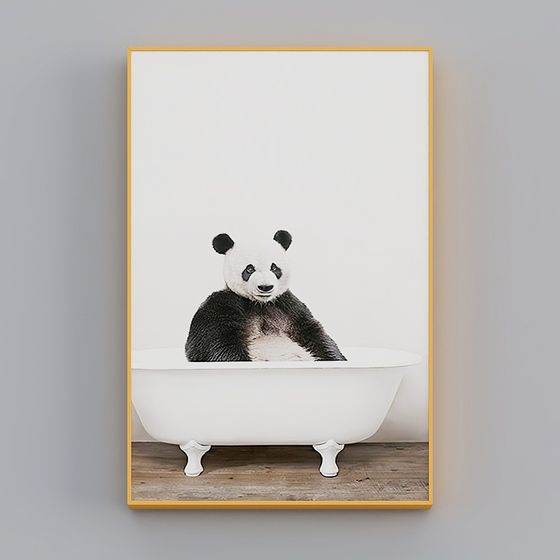 Adorable Panda in Bath 3D model for Creative Projects