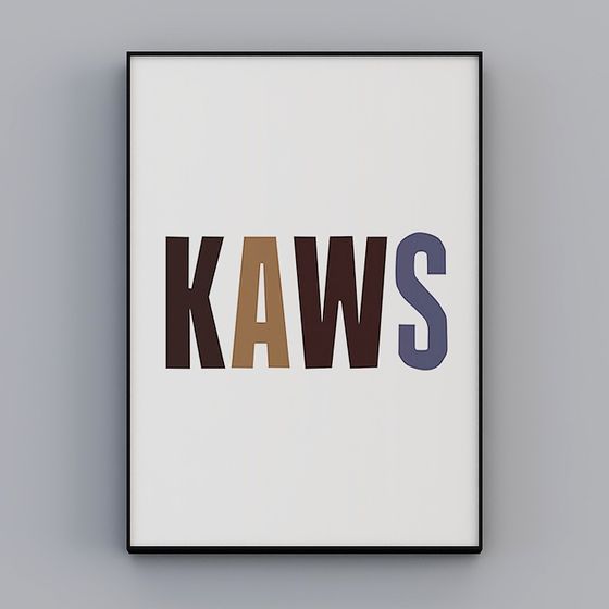 Kaws Logo Low Poly 3D model