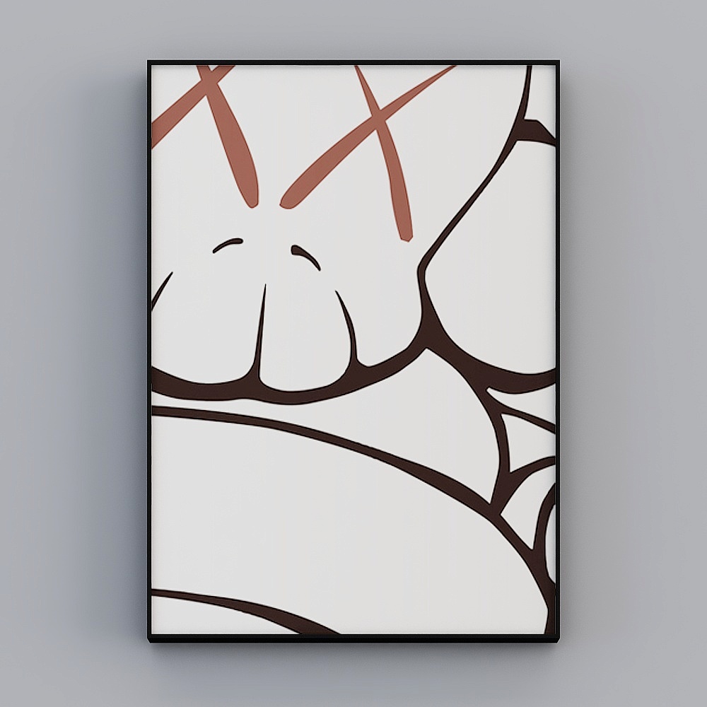 Zoe - Modern Simplicity - Living Room Decorative Painting - KAWS Monster Stealing E