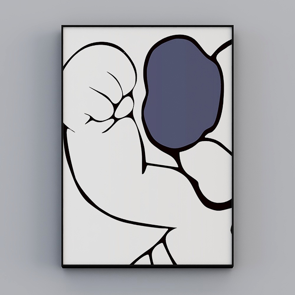 Zoyi - Modern Simplicity - Living Room Decorative Painting - KAWS Monster Stealing c
