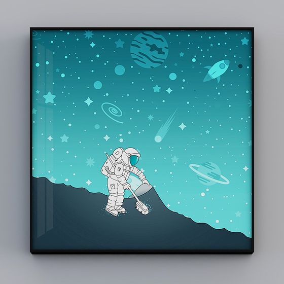 Whimsical Space Cleaning Astronaut 3D model