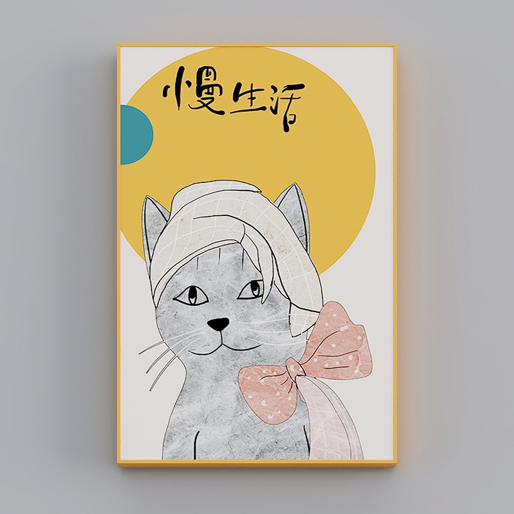 Zoe - ลมสไตล์นอร์ดิก - ภาพตกแต่งห้องน้ำกันน้ำ - แมวน้อย G