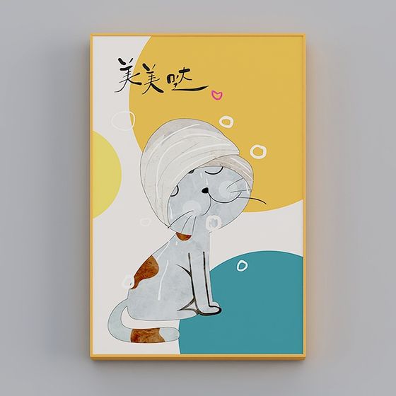 Charming Low-Poly Cat Wall Art 3D Model