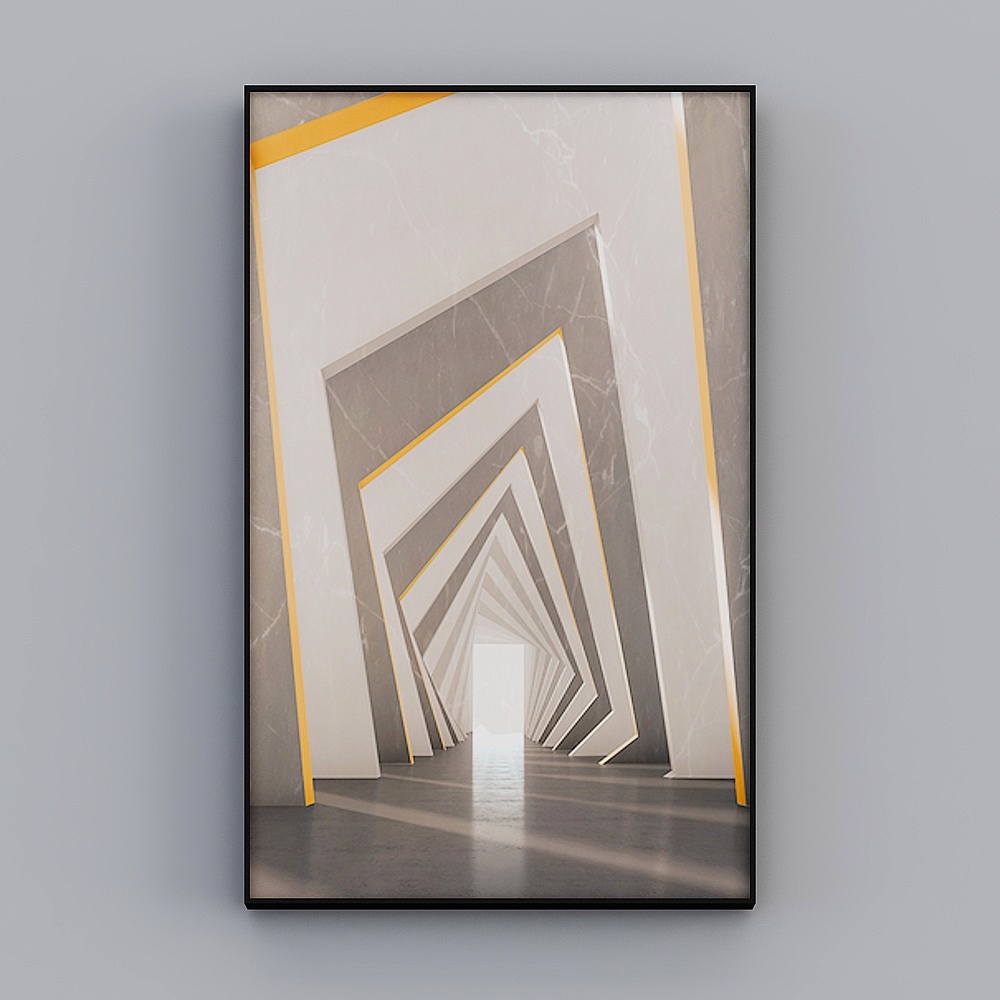 Zhuo Yi - modern minimalist wind - Xuanguan decorative painting - a line of dazzling L