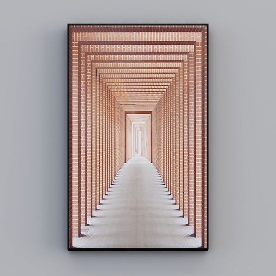 Brick Wall Corridor 3D model