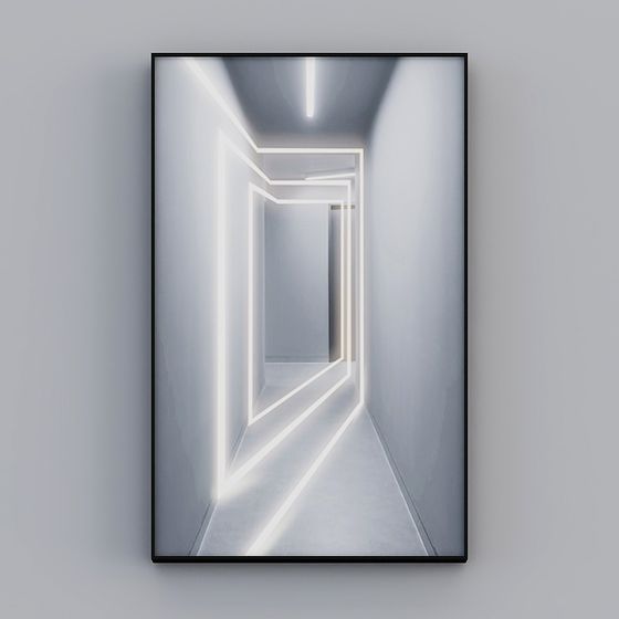 Futuristic Corridor 3D Model - Low Poly and High Detail