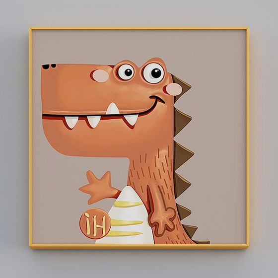 Happy Dino 3D model for Creative Projects