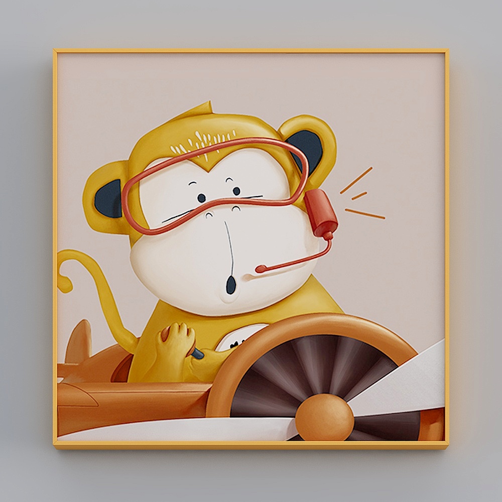 Zhuo Yi - Modern Minimalist Wind - Children's Room Decorative Painting - Fun Zoo E