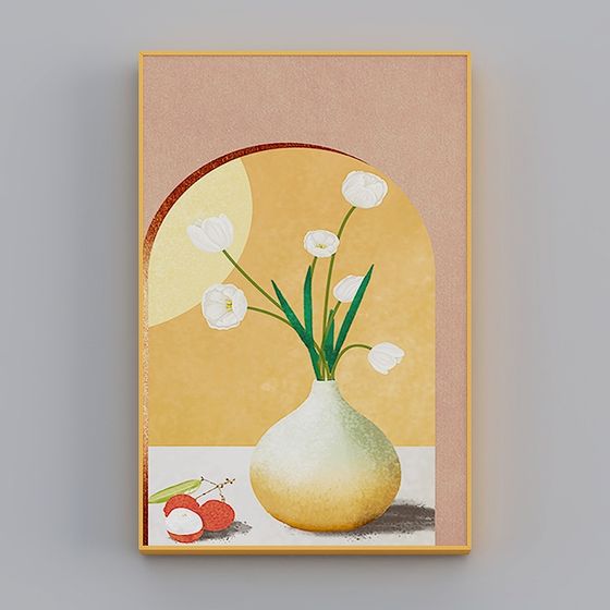 Zhuo Yi - Style moderne minimaliste - Peinture décorative de salle de bain - Insomnie florale D