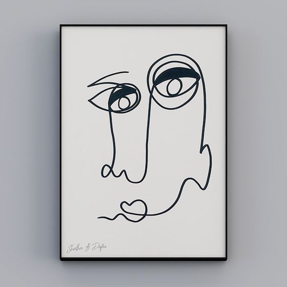 Lines of Surface 3D Model - Abstract Art Design