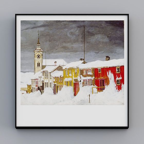 Winter Town 3D model with Nordic Charm