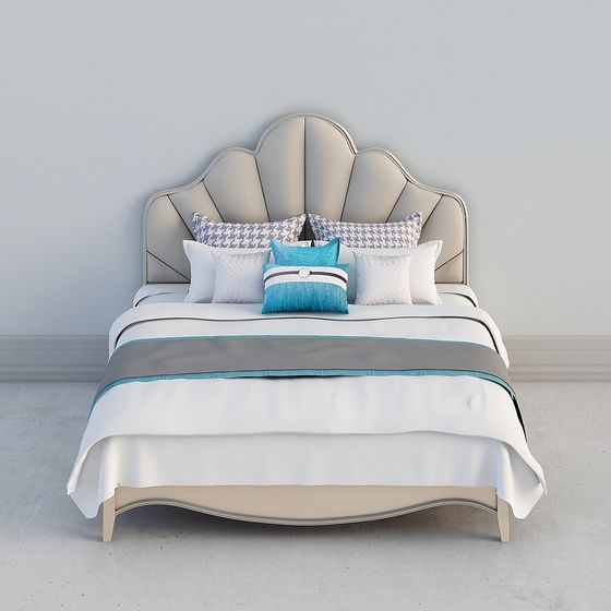 Elegant Low-Poly Headboard 3D model for Modern Interiors