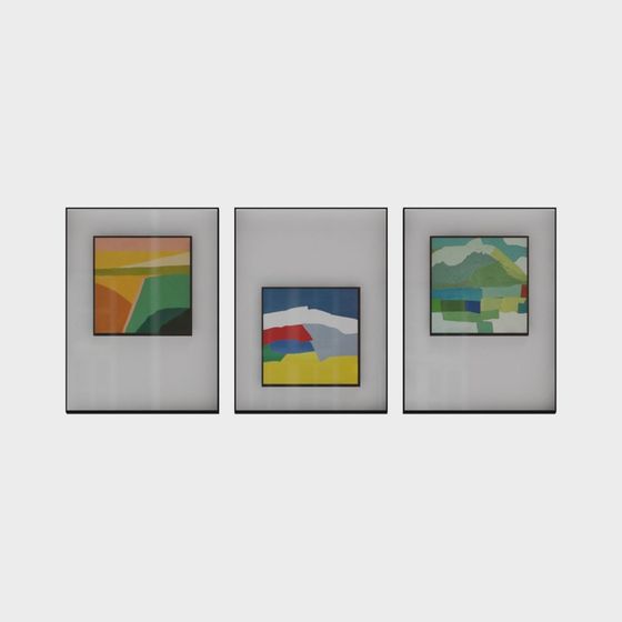 Abstract Frame 3D Model for Modern Art Displays