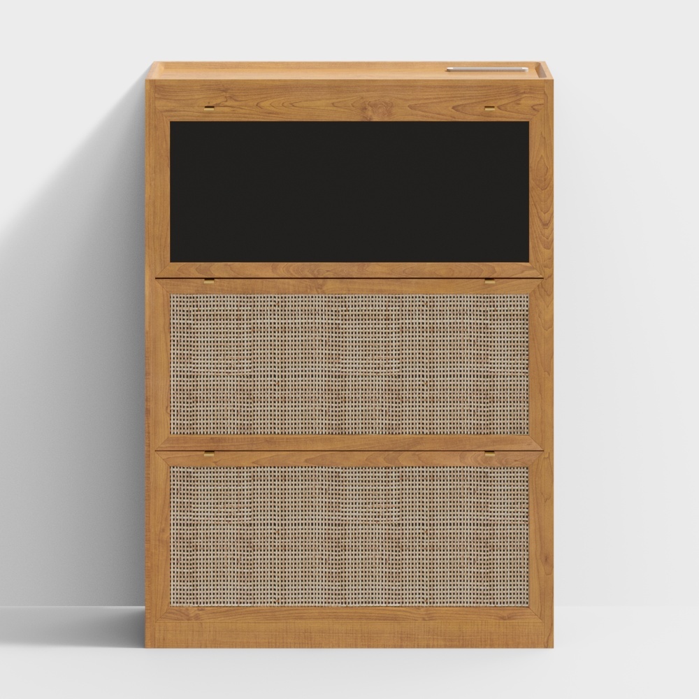 Shoe cabinet-cherry wood ultra-thin model
