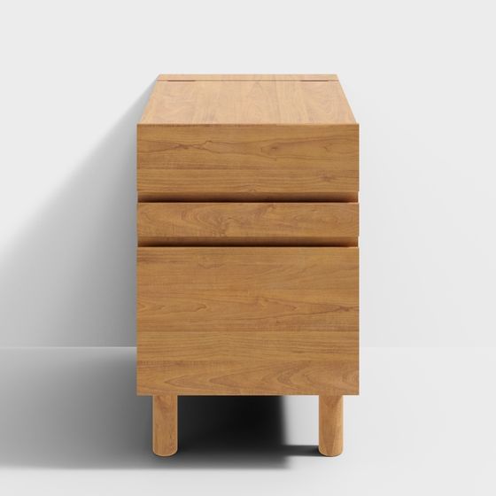 Minimalist Wooden Nightstand 3D model