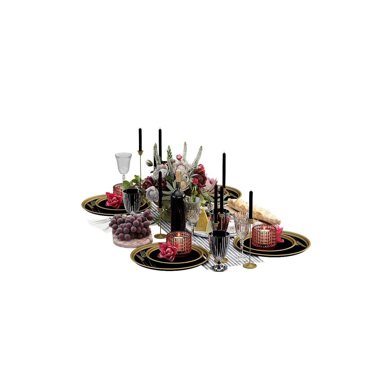 Elegant 3D Dining Table Setup – Low-Poly Realistic Design