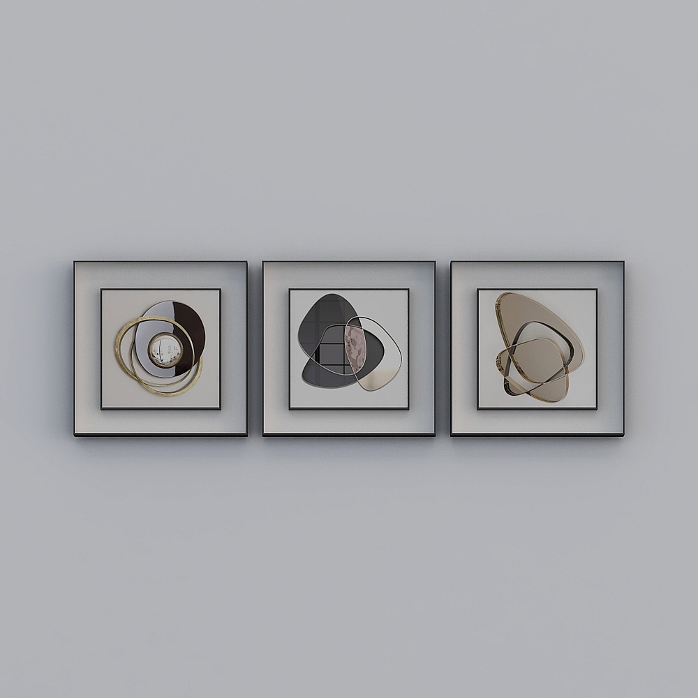 Jane -Light luxury wind - living room decoration painting - SK-031 - geometric illusion